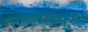 Afternoon sea splash -Encaustic Monotype